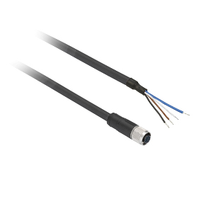 TES Electric M8 Cordset; Female Straight; 4-Pin; 4-Wire; 10m PUR Cable
